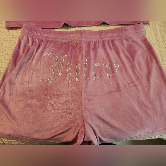 Juicy Couture Women's Lavender Velour Short Set XL 80s 90s Soft Sexy NWT - Picture 4 of 13
